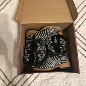 Roper Black and White Kids Boots